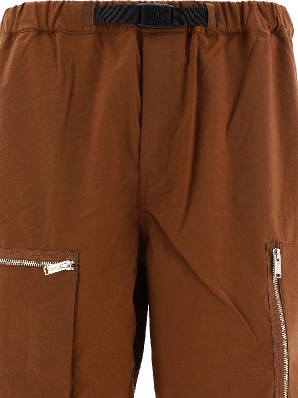 Belted Nylon Bermuda Shorts