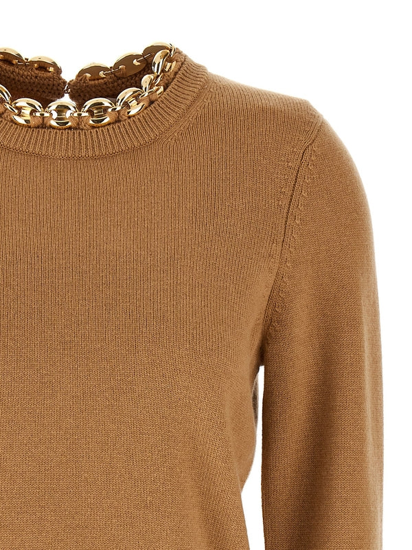 Chain
  Decorated Wool Cashmere Knit