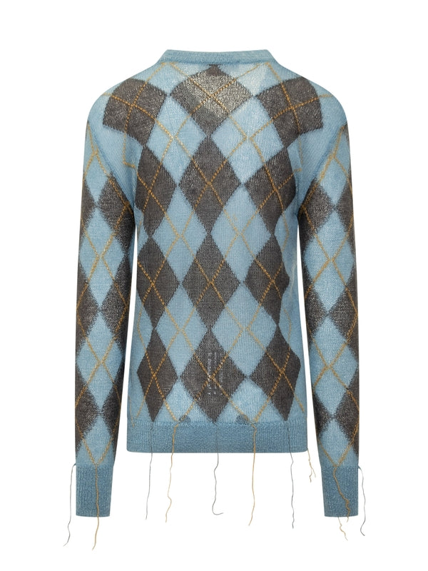 Argyle Pattern Mohair Knit