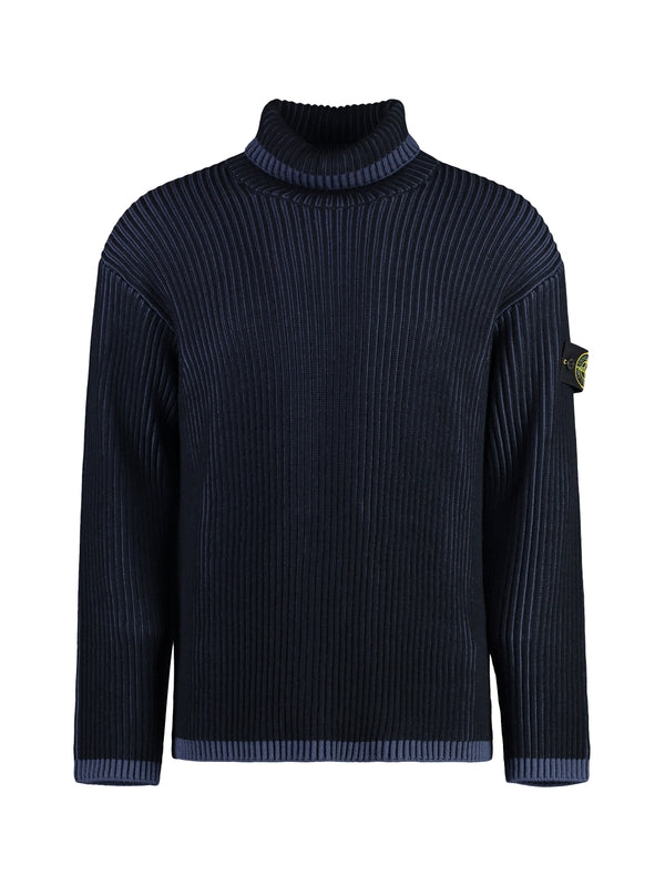 Wappen Patch High Neck Rib Wool Knit