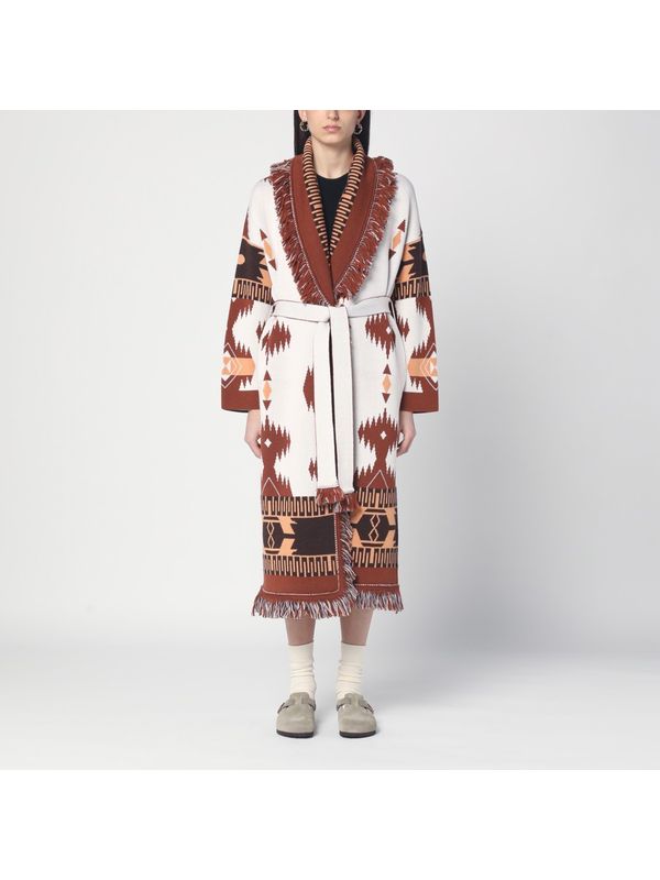 Jacquard Pattern Long Cardigan