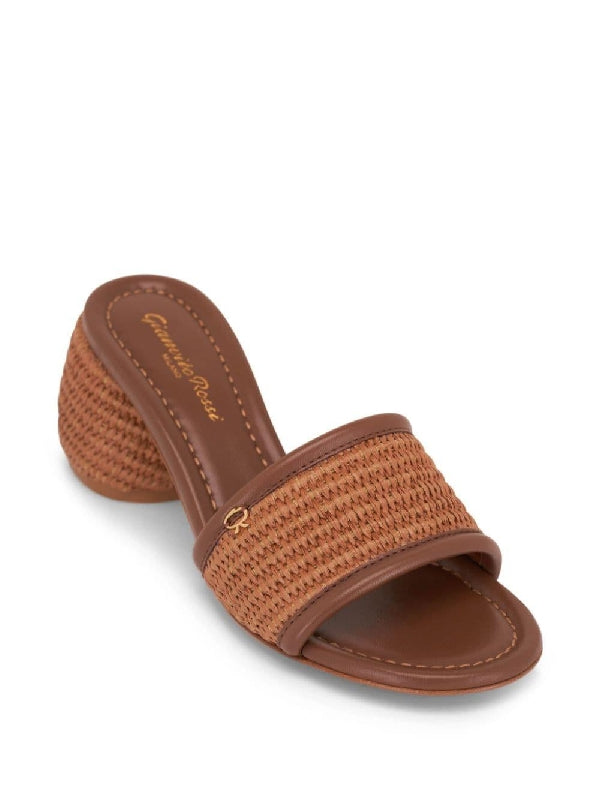 Amami 60 Woven Raffia Sandal Heels