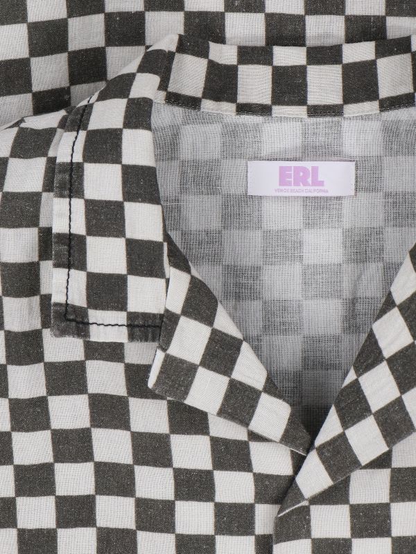 Checkerboard Printing Short Sleeve Shirt