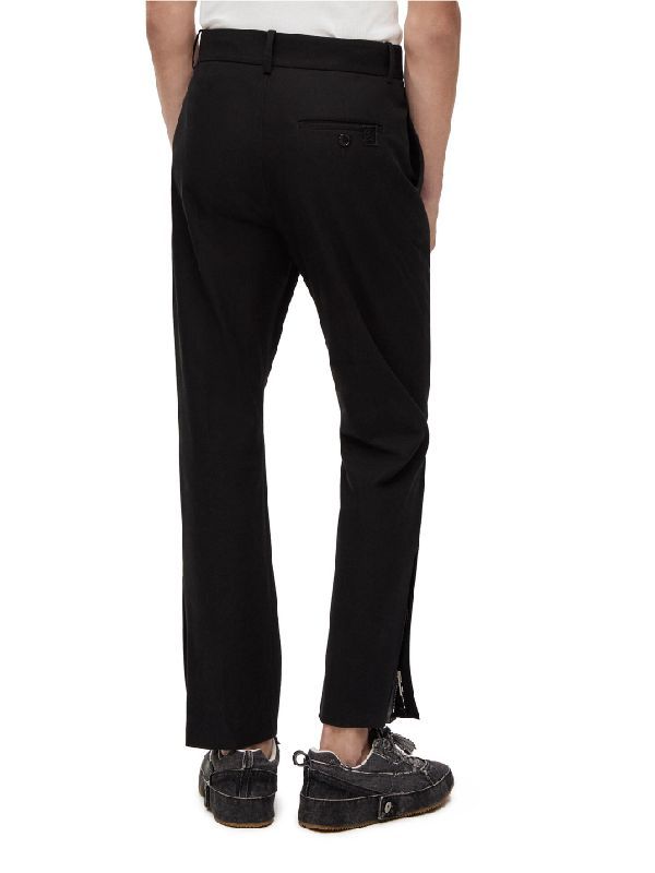 Zipper Hem Detail Cotton Pants