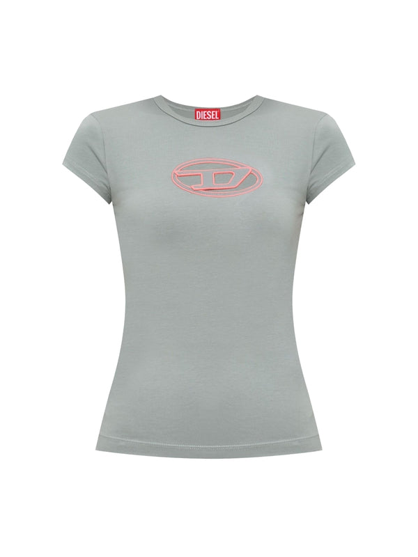 ANGIE Cut-Out Logo Short-Sleeve T-Shirt