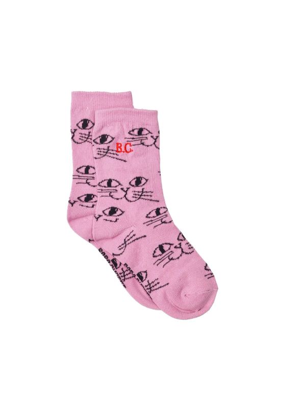 Logo Embroidered Cotton Blend Socks