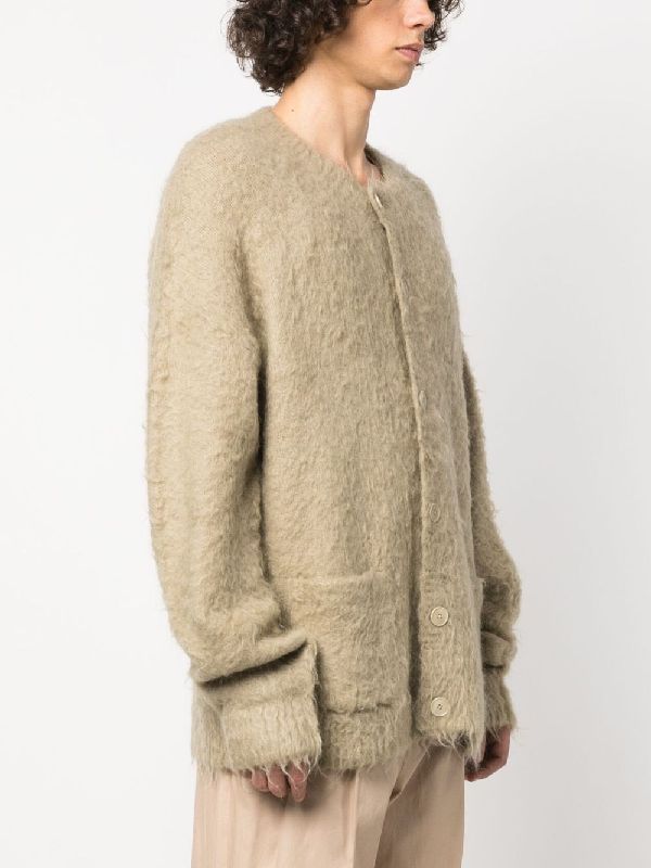 Wool Mohair Button-up Cardigan