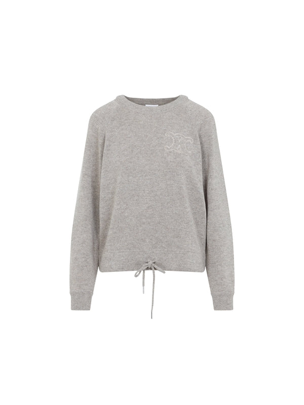 Triomphe Logo Embroidery Wool Cashmere Knit