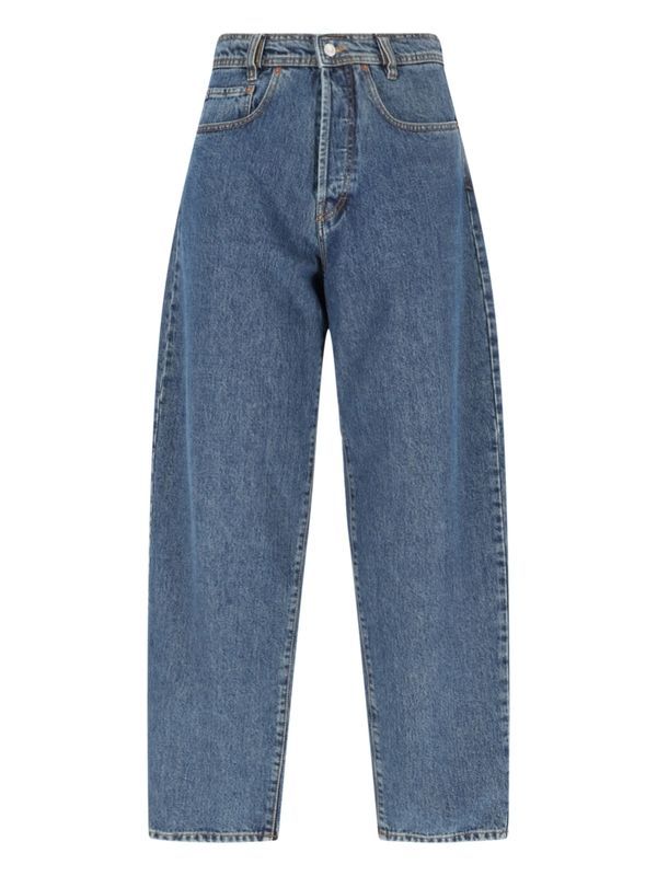 Back Logo Patch Cotton Denim Pants