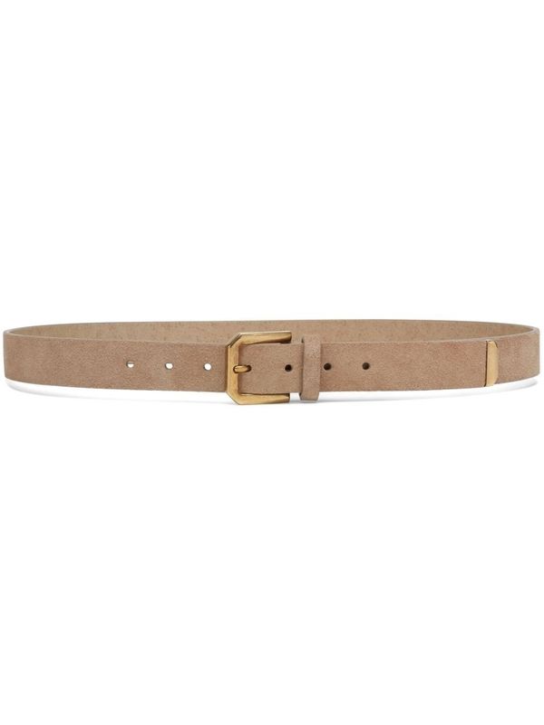 Square Buckle Suede Belt