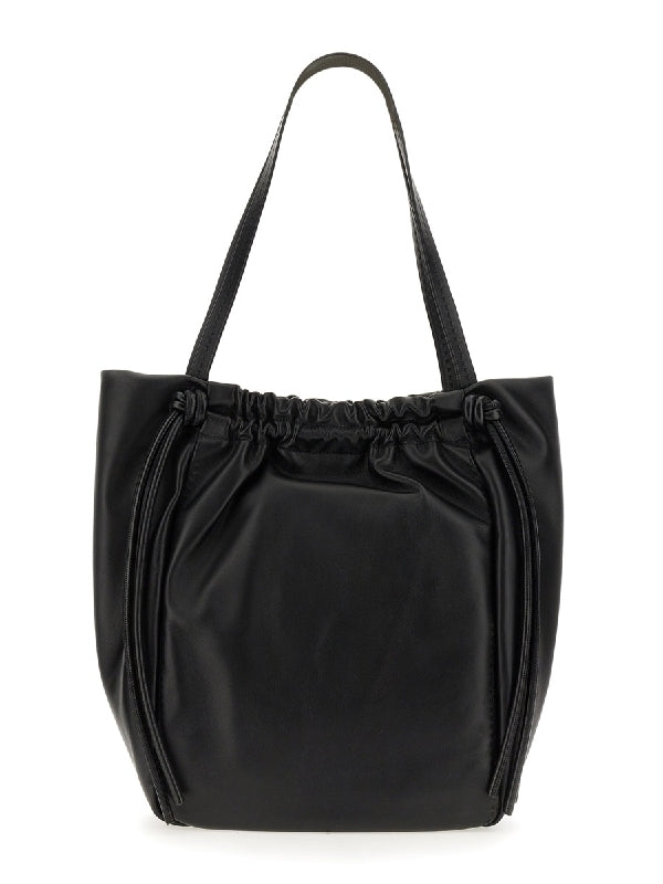 Drawstring Leather Tote Bag