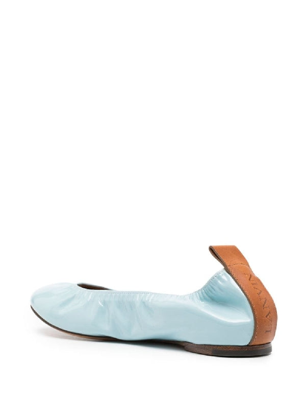 Blue Calfskin Ballerina Shoes