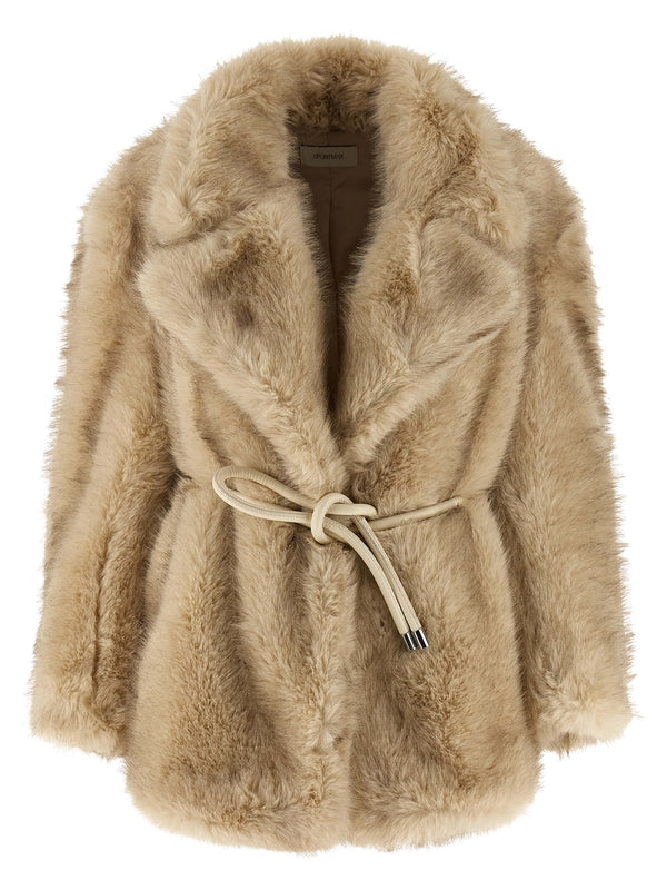 Sportmax Beige Fur & Shearling