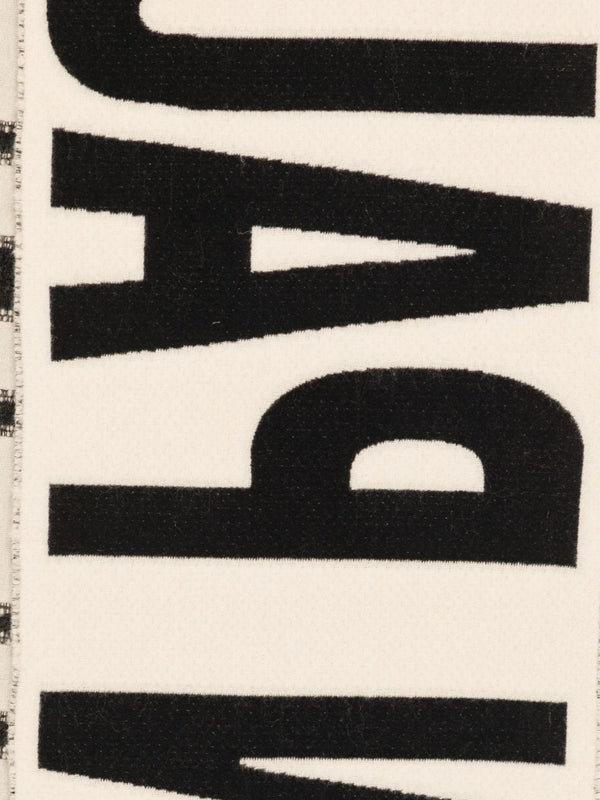 Jean Paul Gaultier Ivory Black Wool Mufflers