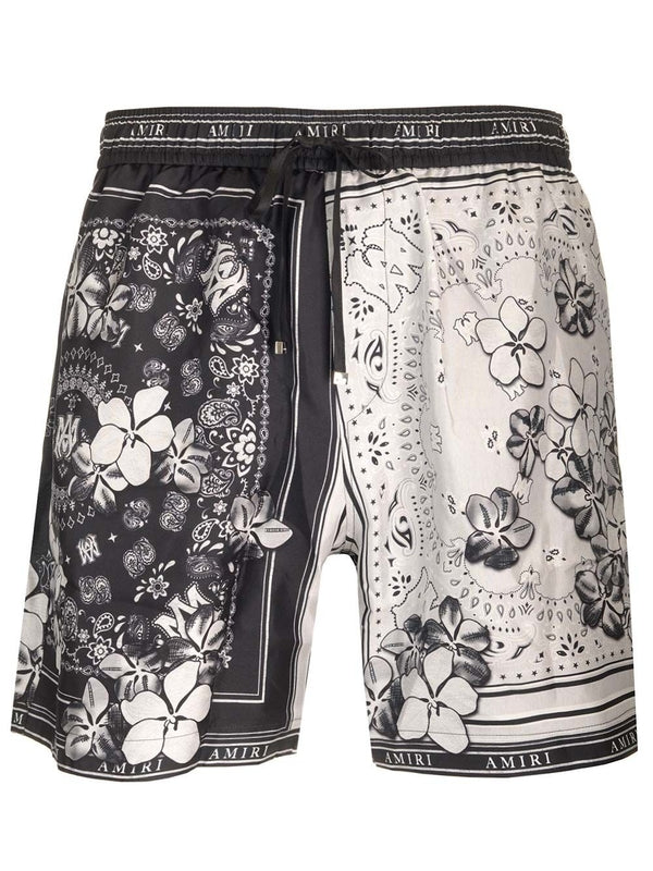 Bandana Printed Silk Shorts