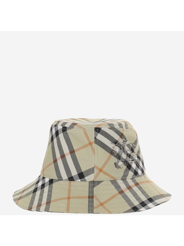 EKD Embroidery Check Pattern Bucket Hat