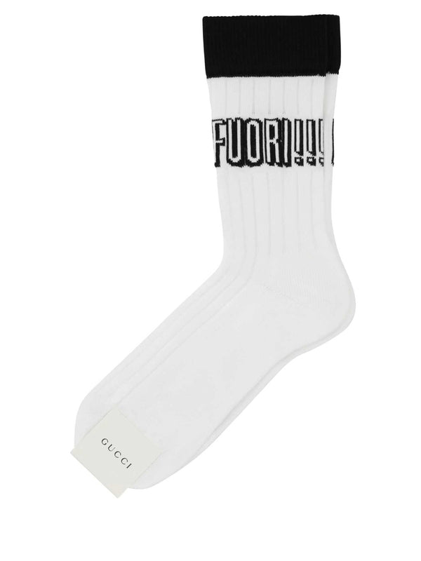 Lettering Jacquard Socks