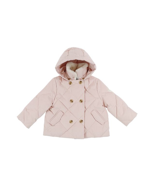 Logo Patch Shearling Collar Padded Jacket