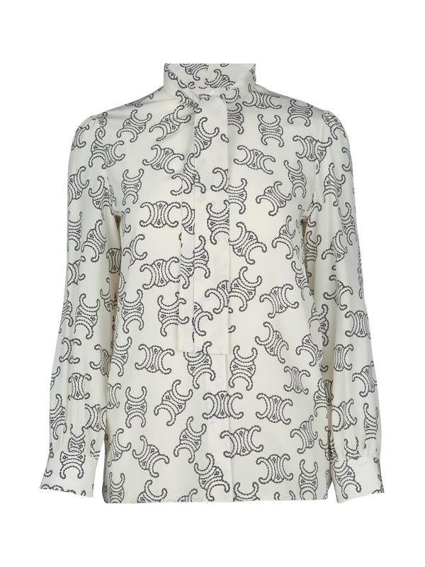 Triofe Logo Pattern Silk Shirt