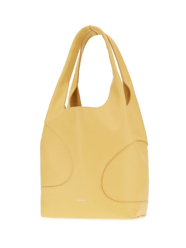 カットアウトレザーホーボーショルダーバッグ