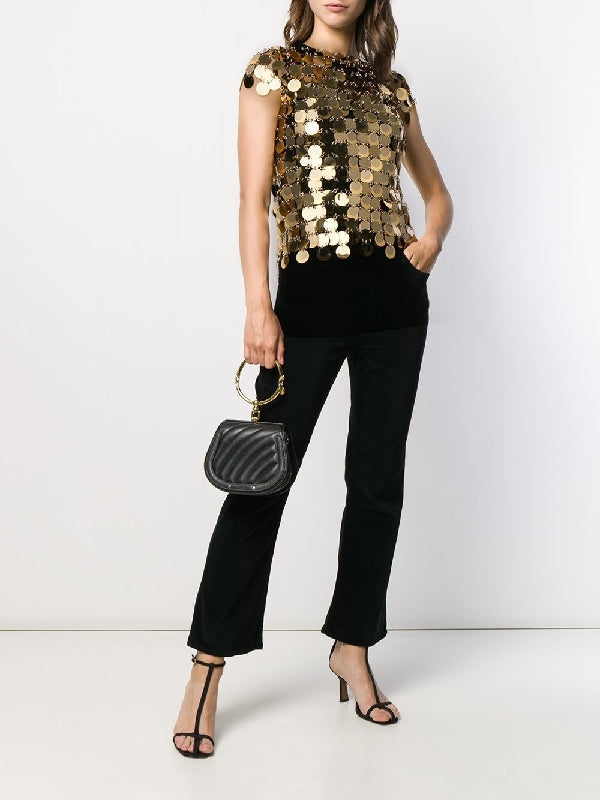 Gold Sequin Chainmail Top