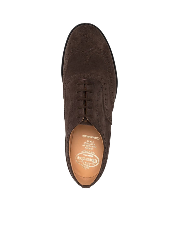 Brown Calfskin Lace-Up Shoes