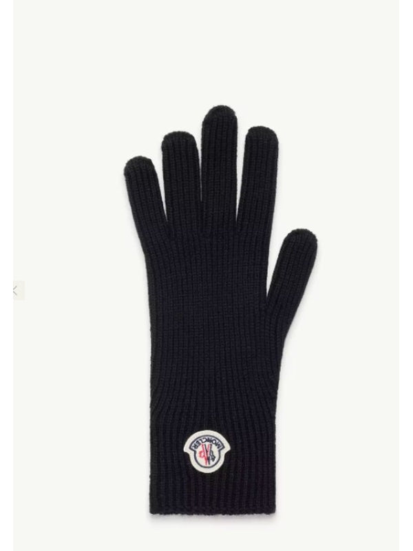 Moncler Black Wool Gloves