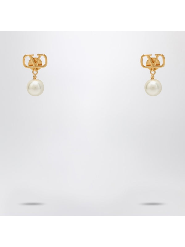 V Logo Signature Pearl Earrings