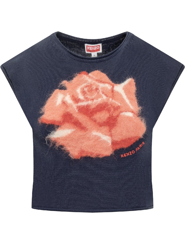 Rose Graphic Knit Vest