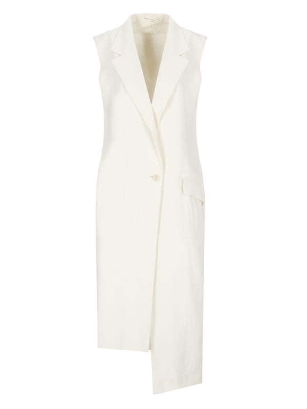 Single-Breasted Asymmetric Vest Coat