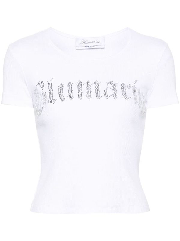 Rhinestone
  Logo Cotton Short Sleeve T-Shirt