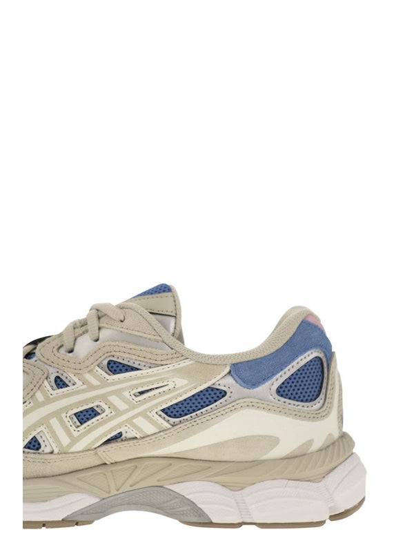 Asics Beige Blue Low Top Sneakers