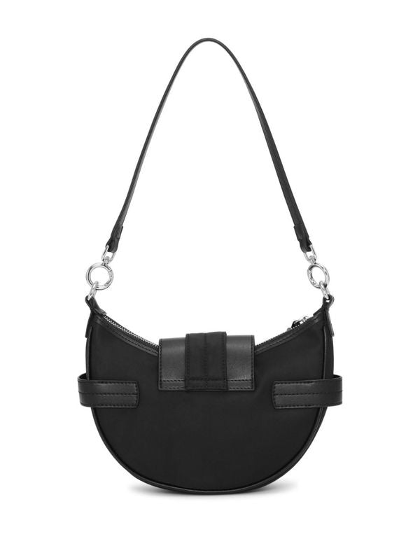 Logo Buckle Detail Nylon Shoulder Bag