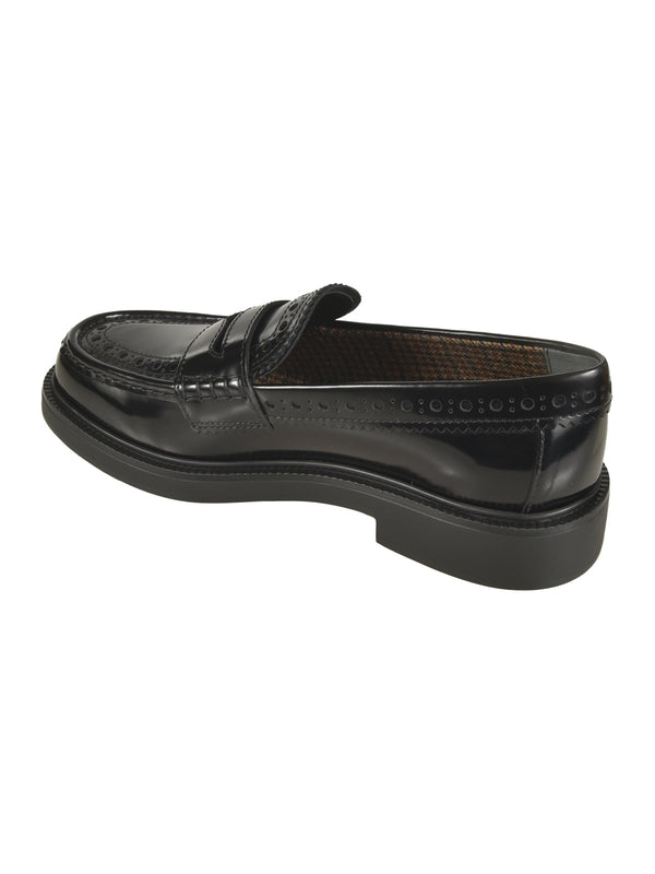 Black Leather Penny Loafers