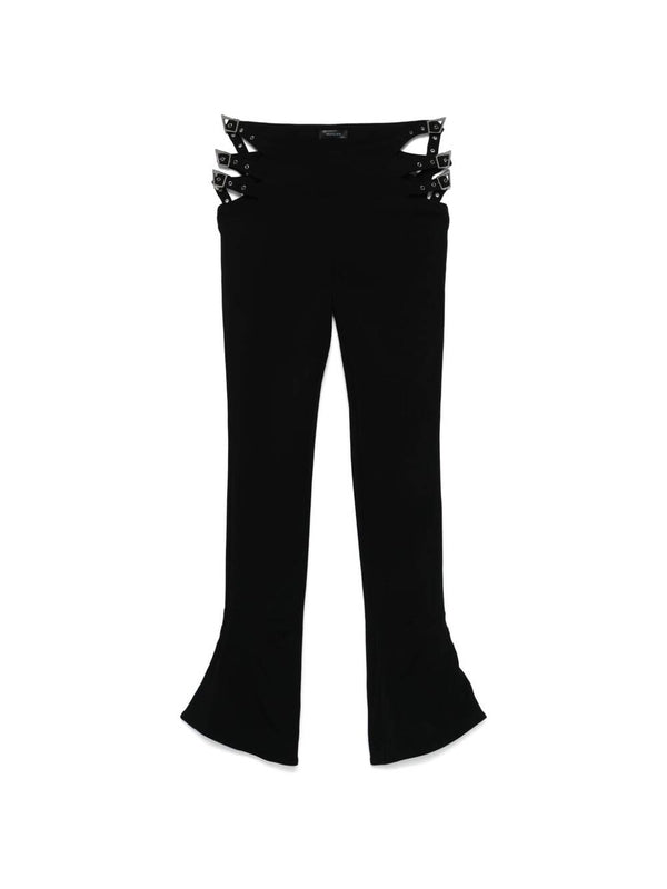 Side Buckle Detail Flared Pants