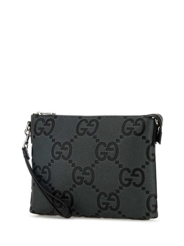 Gucci Jumbo Gg Medium Grey Clutch Bags