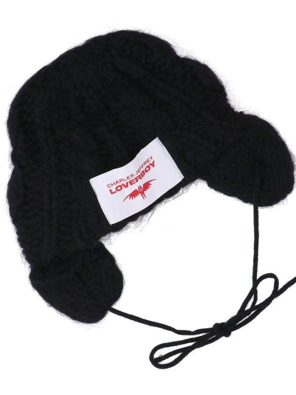 Logo Patch Drawstring Beanie - Jente