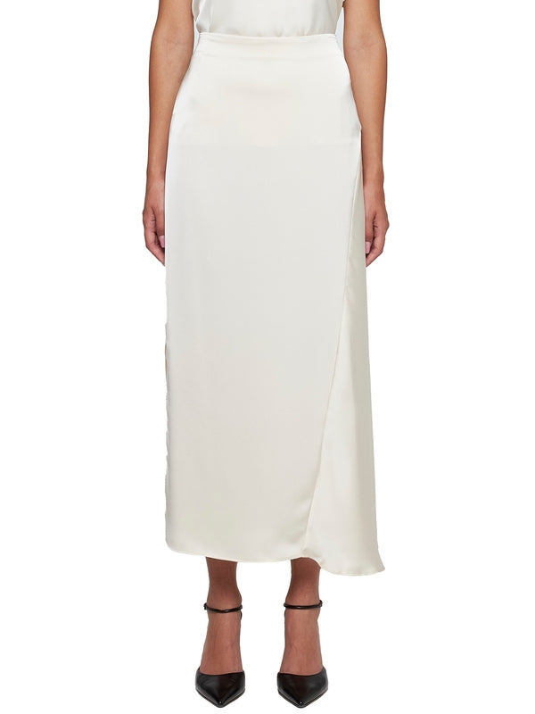 Aia Satin Wrap Long Skirt