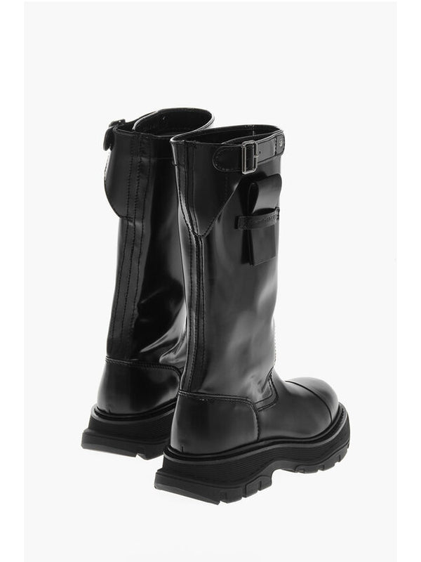 Alexander Mcqueen Black Middle Boots