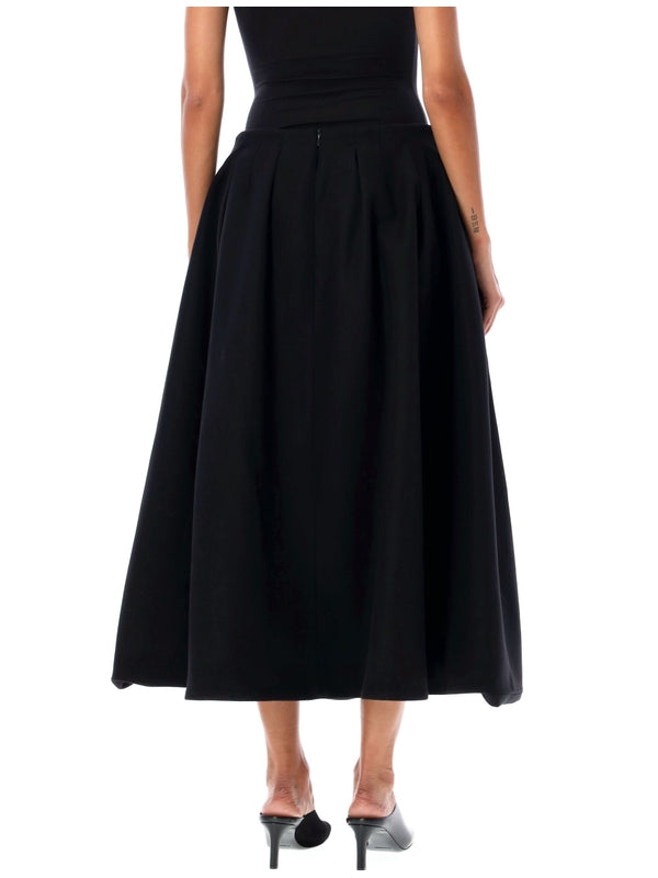 PATOU - Flare Wool Blend Long Skirt - Jente