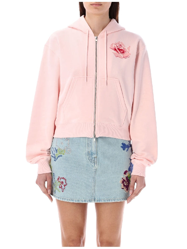 KENZO - Rose Cotton Hooded Zip-up - Jente