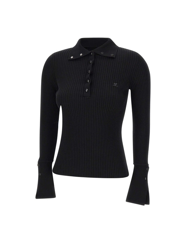 Courrèges Black Polo Shirts