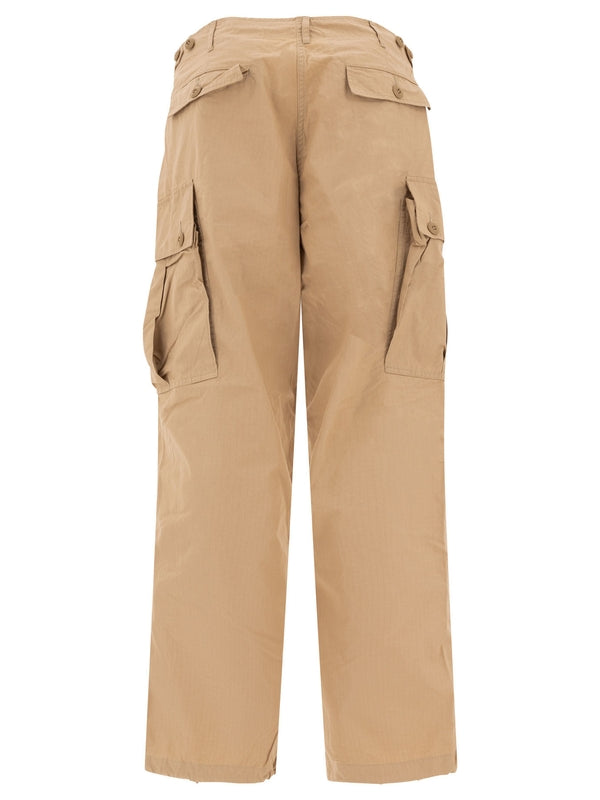 Beige Cotton Cargo Pants