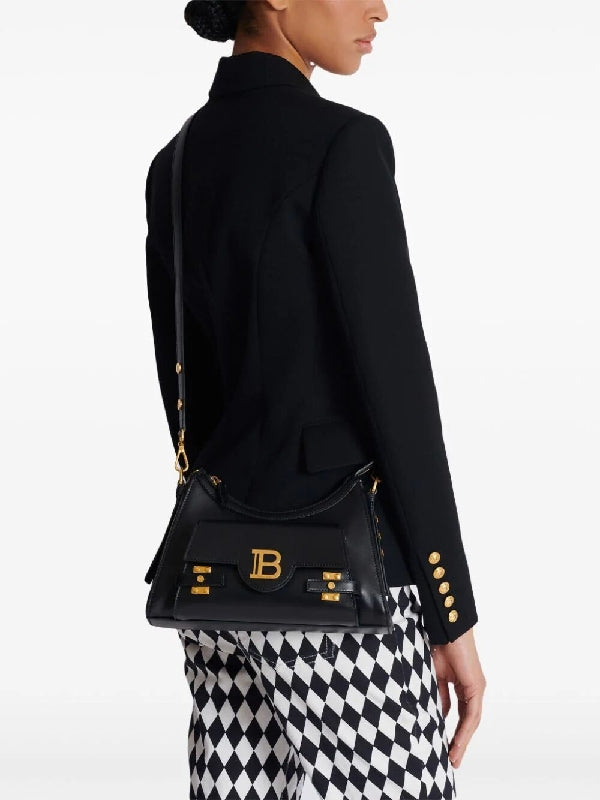 B Buzz Logo Leather Shoulder Bag