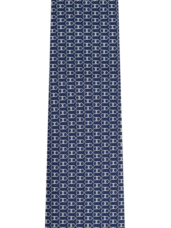 Gancini Pattern Silk Tie