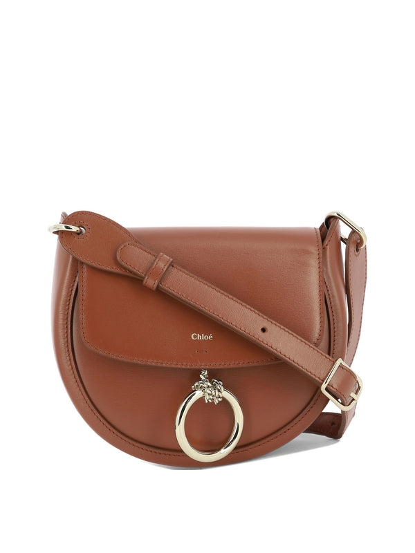 Arlene Metal Detail Leather Shoulder Bag