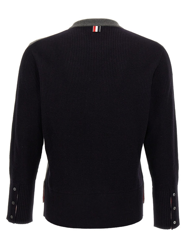 4-Bar Armband Crew Neck Wool Knit