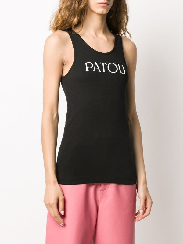 Logo Cotton Sleeveless Top