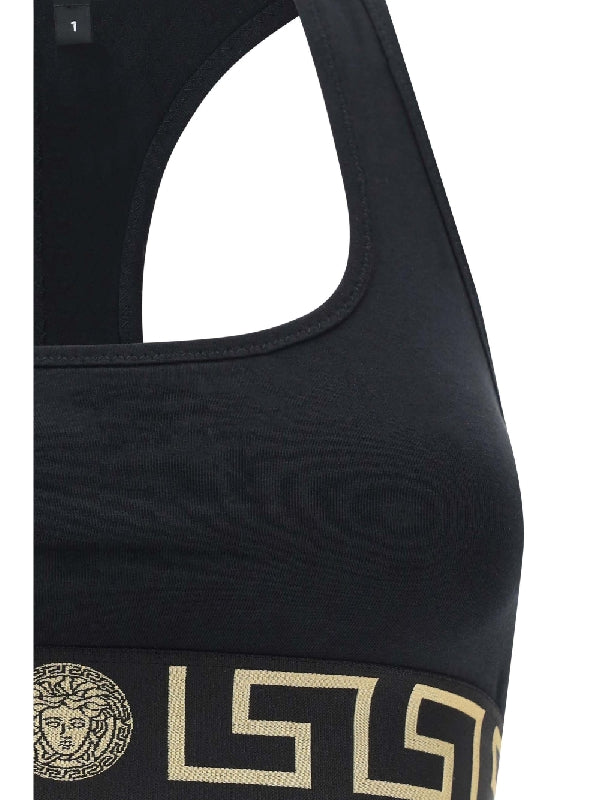 Greca Logo Banding Sports Bra Top