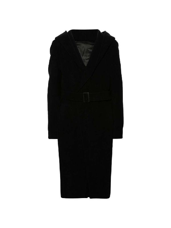 Belted Cashmere Hoodie Coat